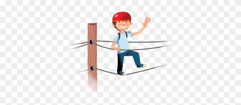 Kids Outdoor Activities - High Ropes Course Cartoon #1267481