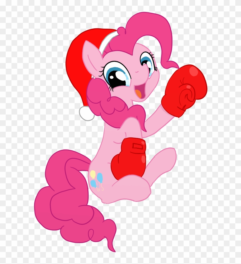 Drizzlefag, Boxing Gloves, Hat, Pinkie Pie, Safe, Santa - Cartoon #1267601