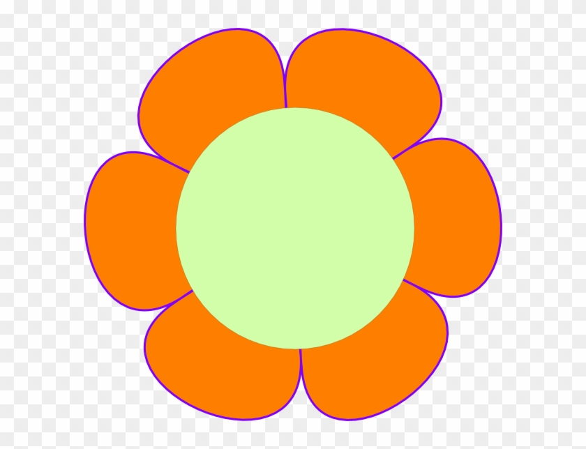 Orange Flower Clipart Large Flower - Clip Art Large Flower #1267619