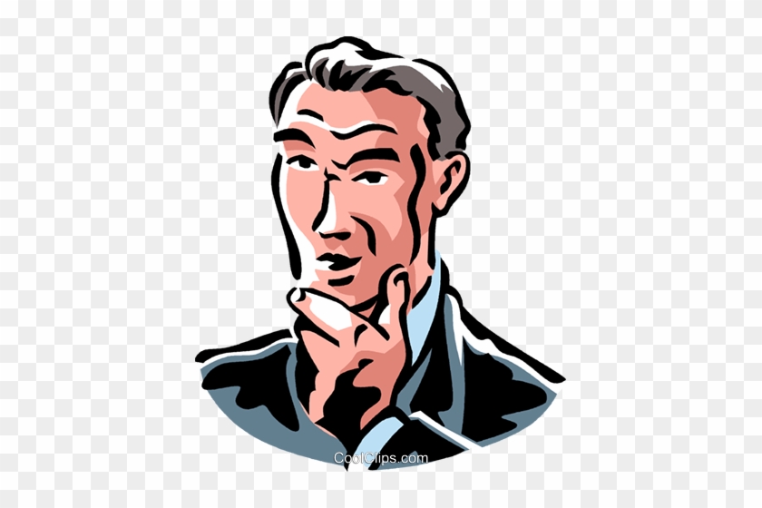 Man Thinking Royalty Free Vector Clip Art Illustration - Thinking Man Clipart Png #1267672