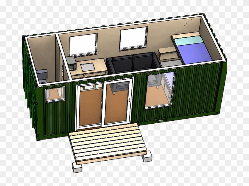 The Rustic Retreat Is Made Out Of One 20 Foot Container - 20 Feet Container House #1267846