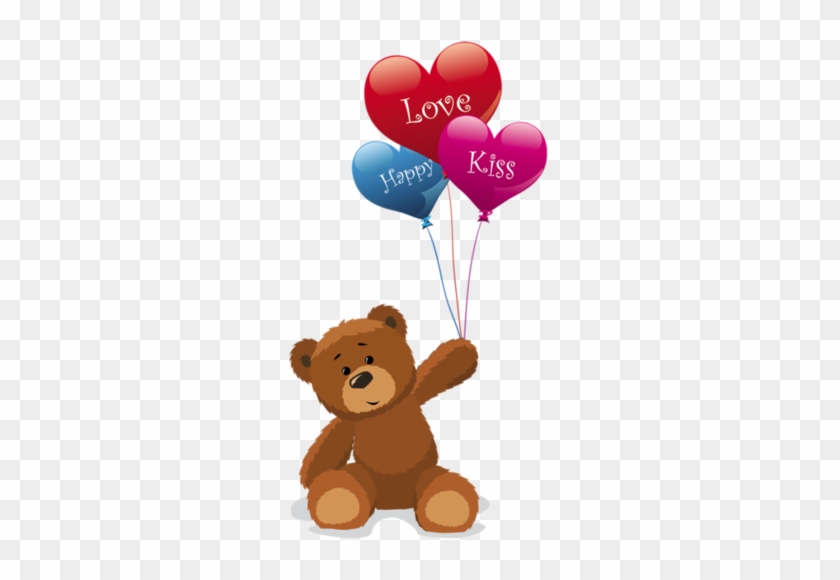 Teddy Bears With Valentine Hearts,teddy Bears With - Teddy Bear With Balloons #200691