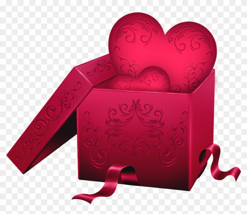 Transparent Gift Box With Heart Png Clipart - Valentines Day Roses Png #200713