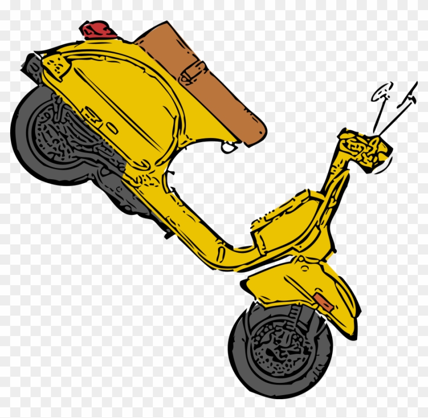 Scooter Standing Clip Art - Motorcycle Cartoon Png Free #200725