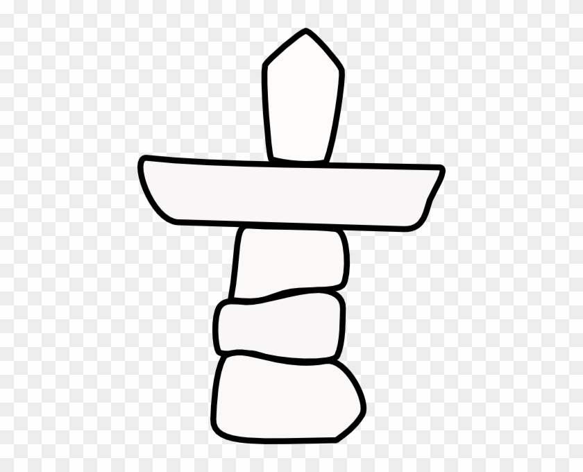 Nunavut Canada Inukshuk No Colour Clip Art - Inukshuk Drawing #200866