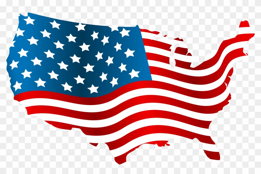 Usa Flag Map Png Clip Art Image - United States Map Flag #200877