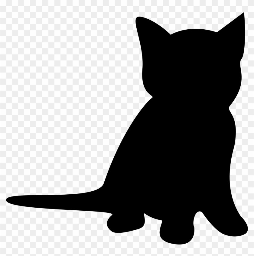 Kitten Clipart Silhouette - Kitten Silhouette Sitting #200962