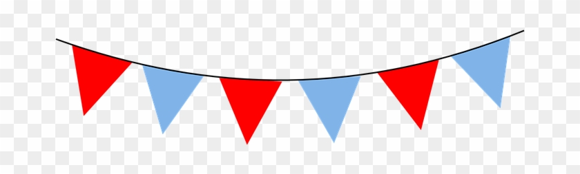 Red Decorations Blue Triangle Banner Party - Vektor Hiasan Ulang Tahun #201023
