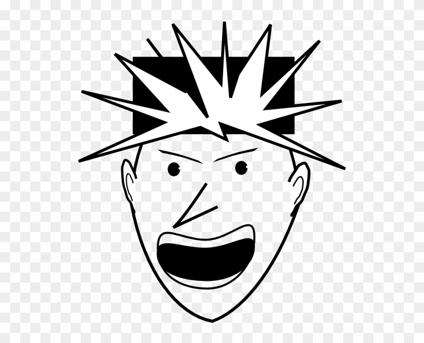 Free Vector Angry Punk Clip Art - Black And White Clipart Angry #201029