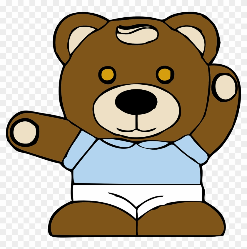 Teddy Bear Toy Fur Kids Brown Cute Stuffed - Teddy Bear Gif Clipart #201081