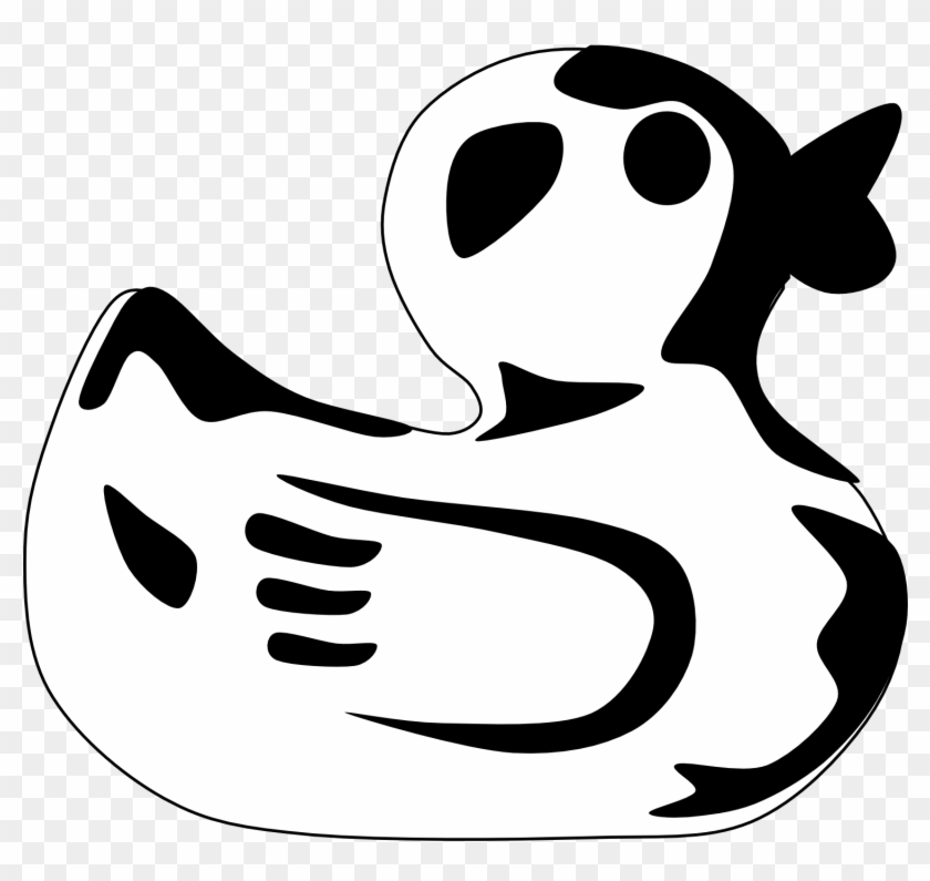 Duck - Clipart - Black - And - White - Clip Art #201212