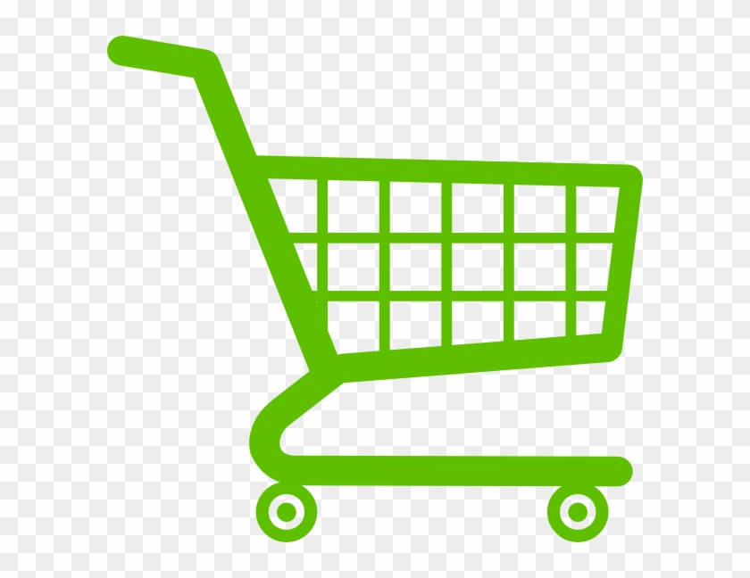 Trolley Clipart Cartoon - Green Shopping Cart Vector #201377