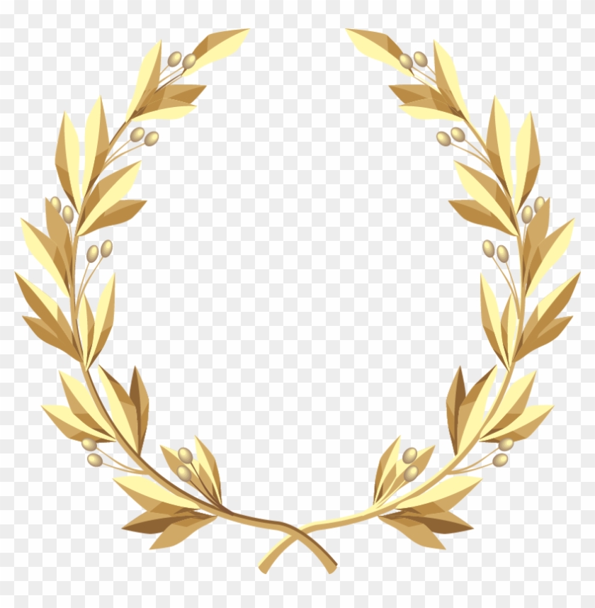 Laurel Wreath Gold Clip Art - Gold Wreath Transparent Background #201394