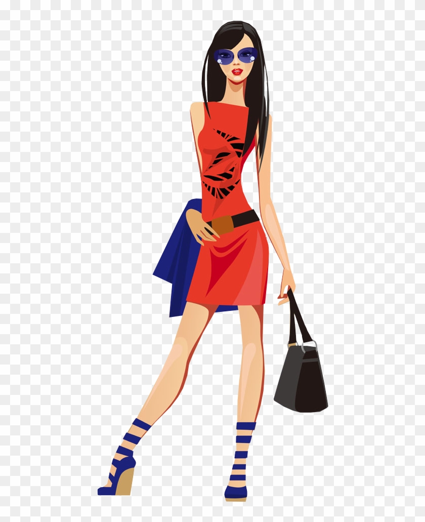 Girl Shopping Clipart Transparent - Fashion Girl Clipart Png #201428