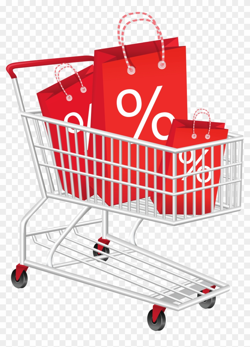 Discount Shopping Cart Clipart Png Picture - Full Shopping Cart Png #201456