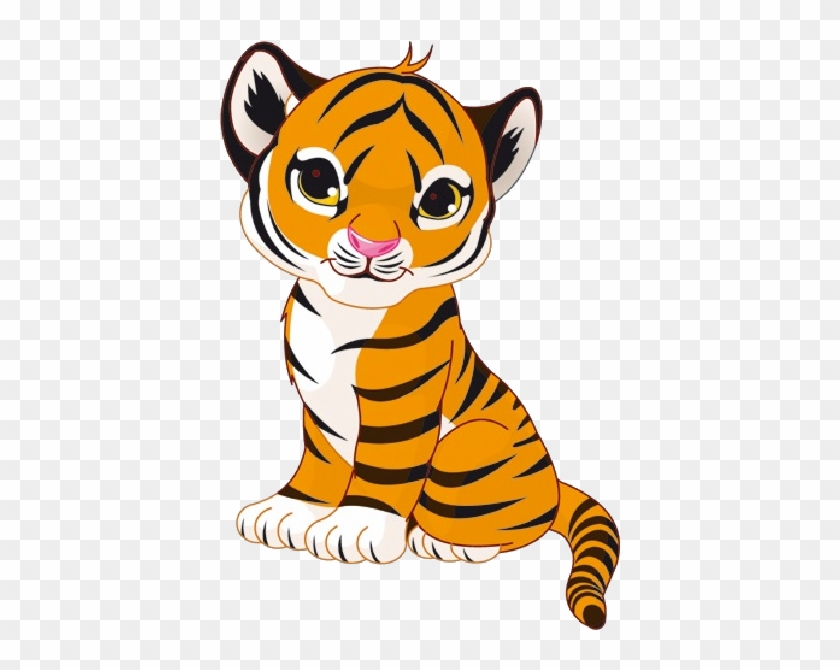 Tiger Cub Clip Art - Cute Cartoon Tiger Cub #201494