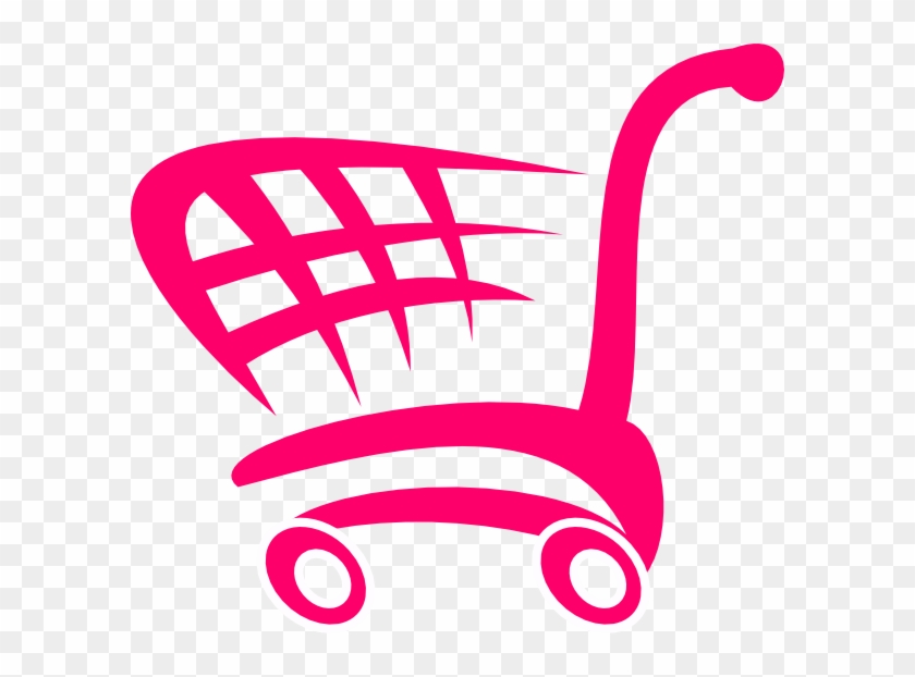 Pink Shopping Cart Clip Art At Clker - Shopping Cart Shower Curtain #201507