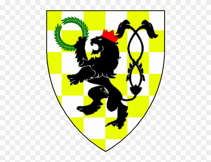 Blazon Is "checky Or And Argent, A Lion Rampant Tail - Society For Creative Anachronism #201515