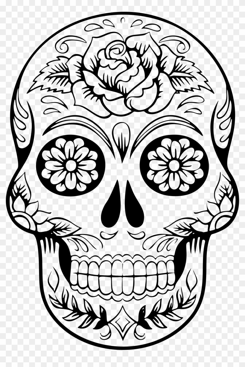 Skull Silhouette Clip Art - Tete De Mort Mexicaine #201687