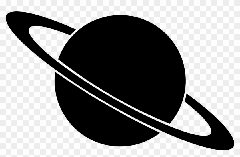 Black Saturn Planet Clipart - Black And White Planet Clipart #201713