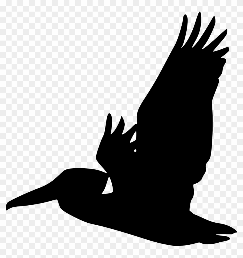 Free Flying Pelican Silhouette - Black And White Bird #201722
