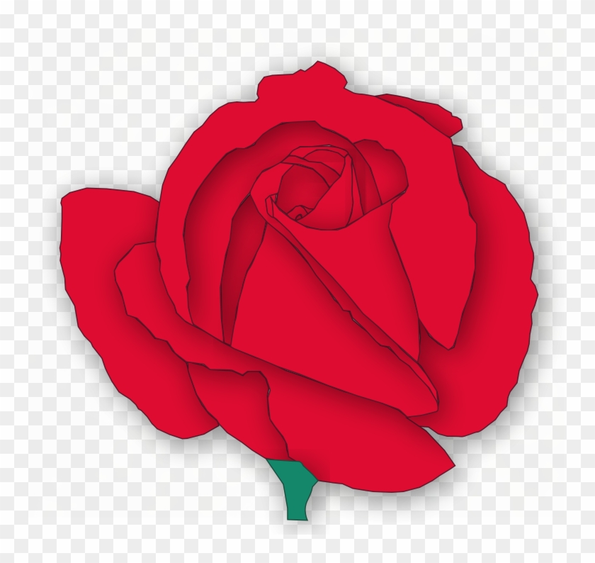 Single Red Rose Clip Art This Large Red Rose Clip Art - Big Rose Cartoon #201748