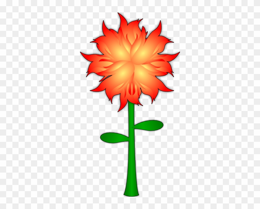 Clipart - Flower - With - Stem - Fire Flower Clip Art #201909