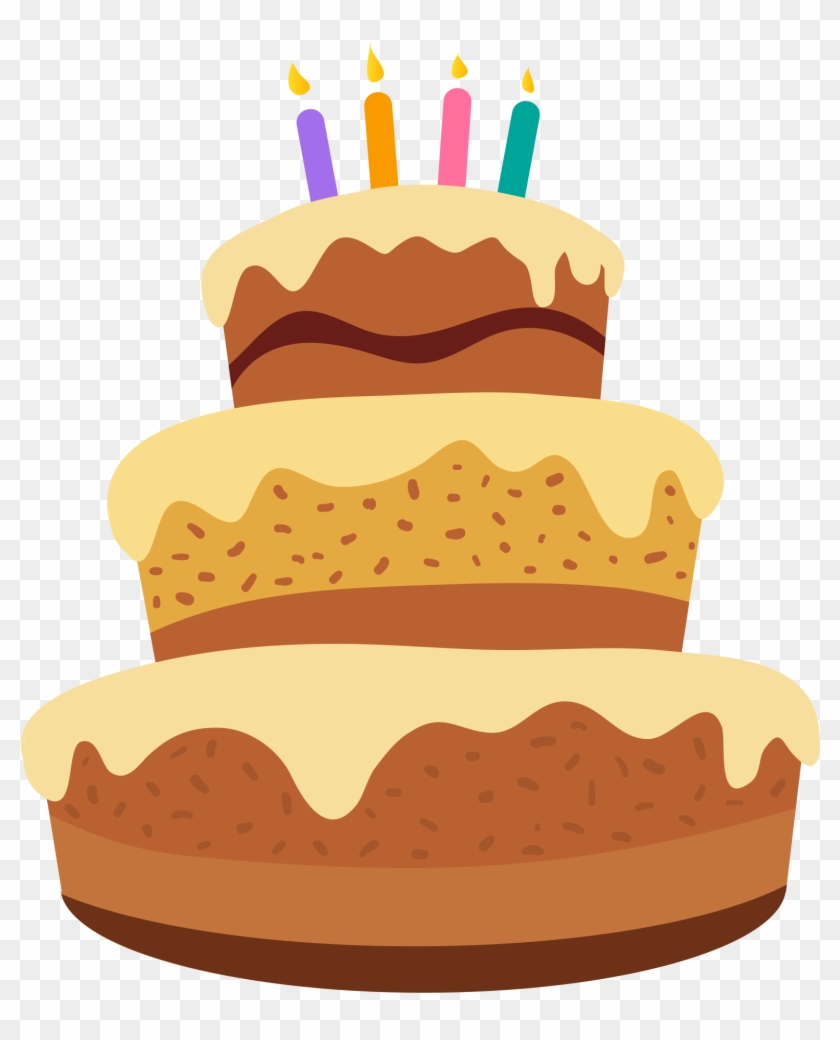 Three Tiered Birthday Cake With Candles Cartoon Clipart - Cake Happy Birthday Cartoon #202009