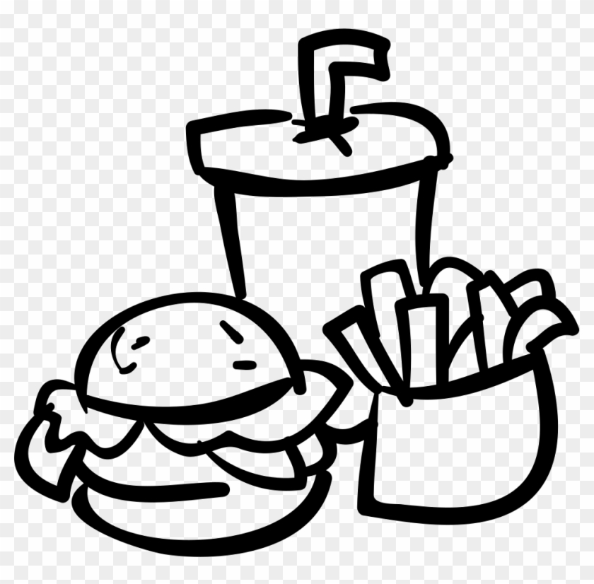 Fast Food Burger Drink And Fries Comments - Burger And Fries Logo #202063