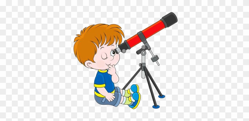 Boy Eating Breakfast Clipart - Boy See Telescope Clipart #202130