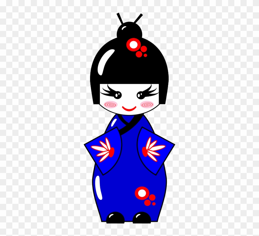 Japanese Flag Clip Art - Cute Japanese Dolls #202188