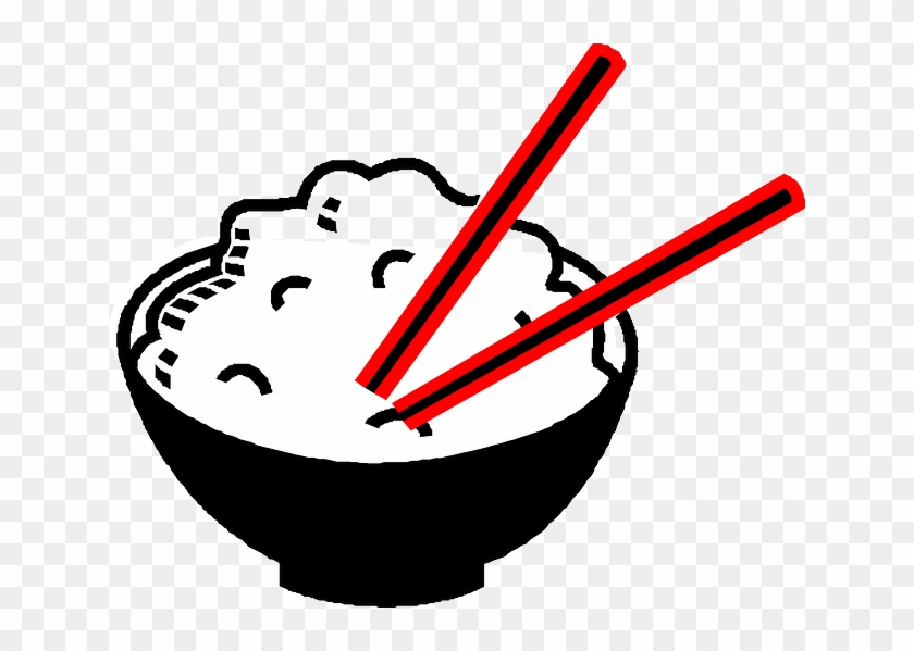 Rice, Bowl, Chopsticks, Asian, Food, Drawing, Chinese - Rice Clip Art #202196