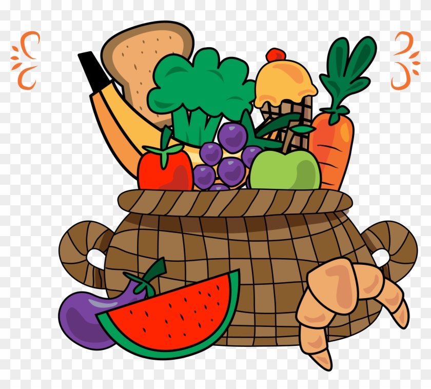 Fruit Vegetable Basket - Vegetables Cartoon Group Png #202224