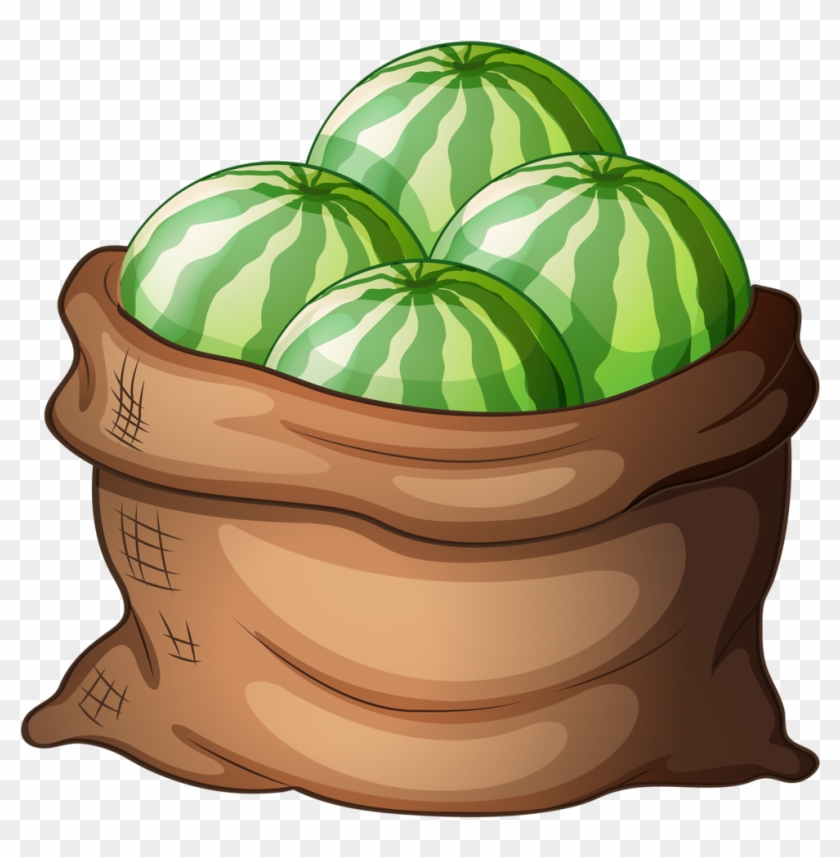 Buy A Sack Of Fresh Watermelons By Interactimages On - Clipart Of Watermelon In Ground #202314