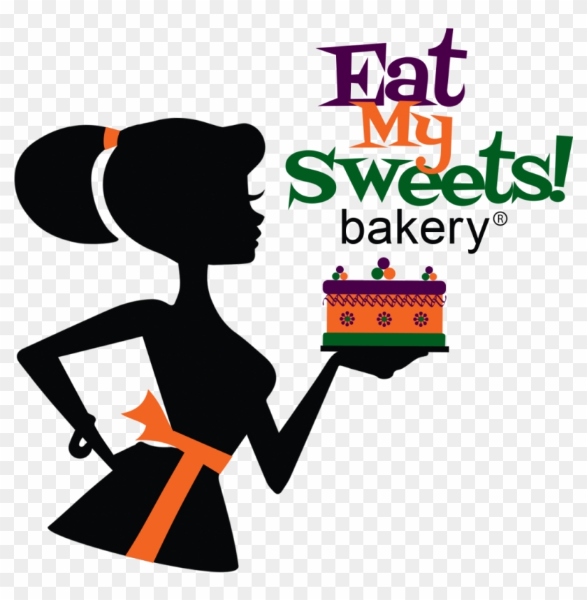 Eats My Sweets Bakery Logo - Black And White #202427