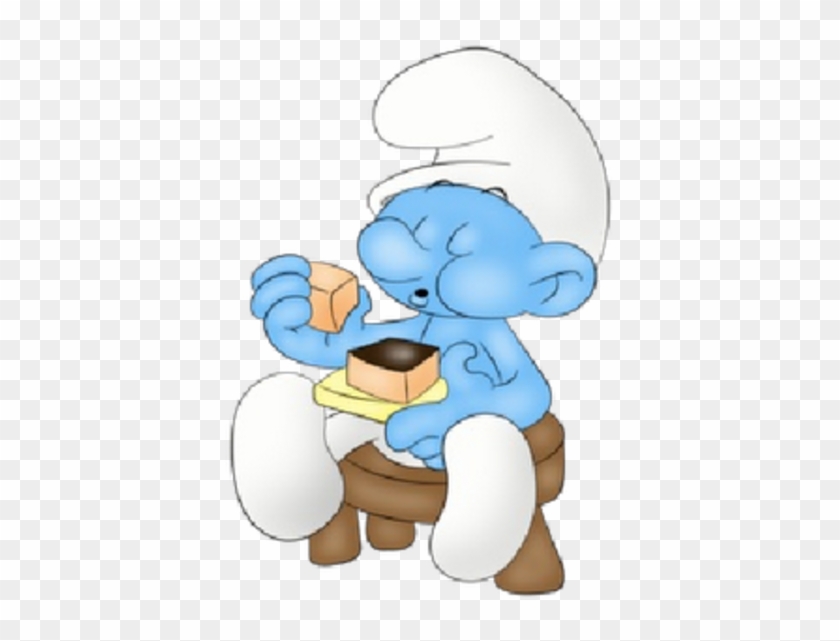Baby Smurf Eating Sweets Image - Smurf Eating Clipart #202433