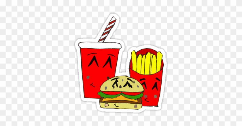 Cute Fast Food Cartoon Stickers By Zozzy-zebra - Fast Food Cartoon Cute #202480