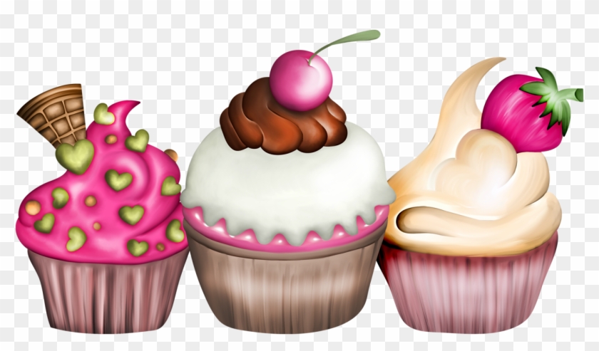 Mis Laminas Para Decoupage - Beautiful Cup Cakes Clip Art #202681