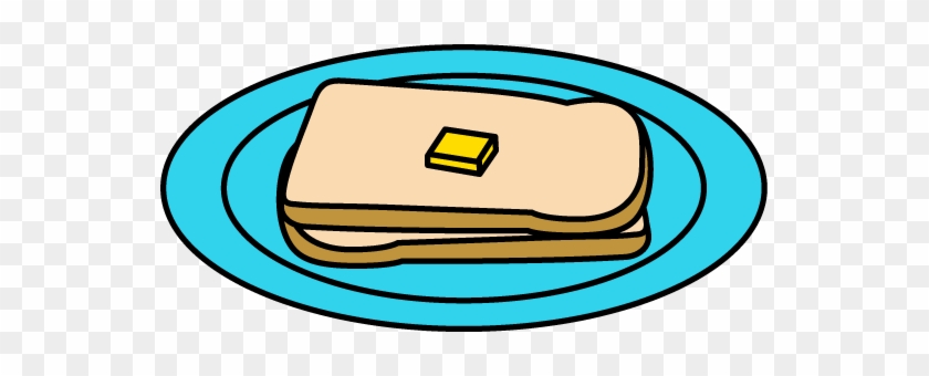 Buttered Bread On A Plate - Cartoon Toast On A Plate #202694