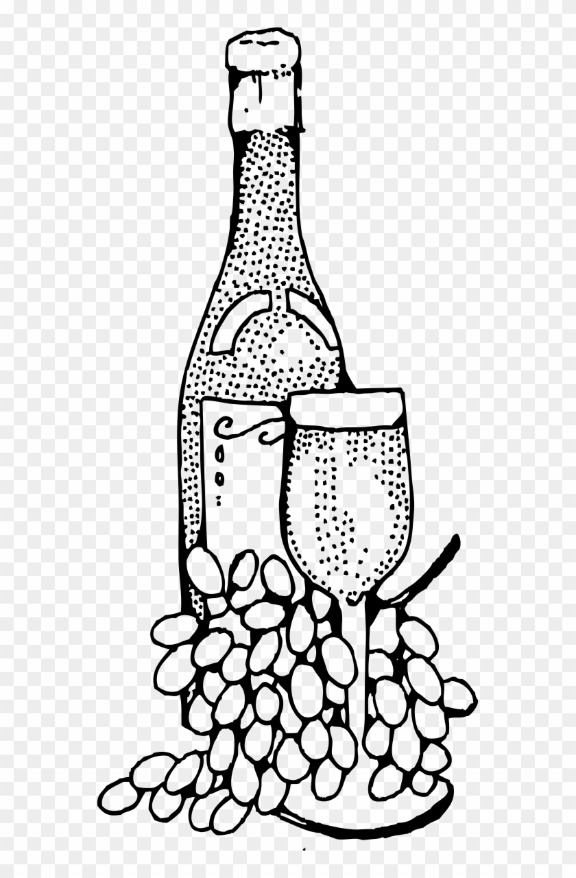 Wine Bottle And Glass Clipart By Johnny Automatic - Wine Bottle Clip Art #202697