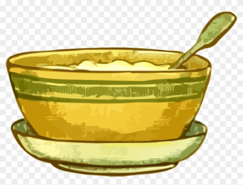 Bowl With Porridge Public Domain Vectors - Bowl Of Porridge Clipart #202877