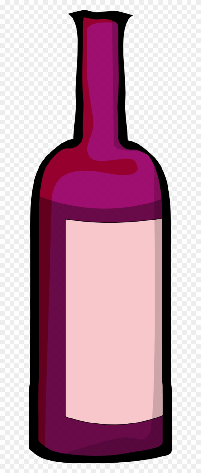 Vector Clip Art - Pink Wine Bottle Clip Art #202946