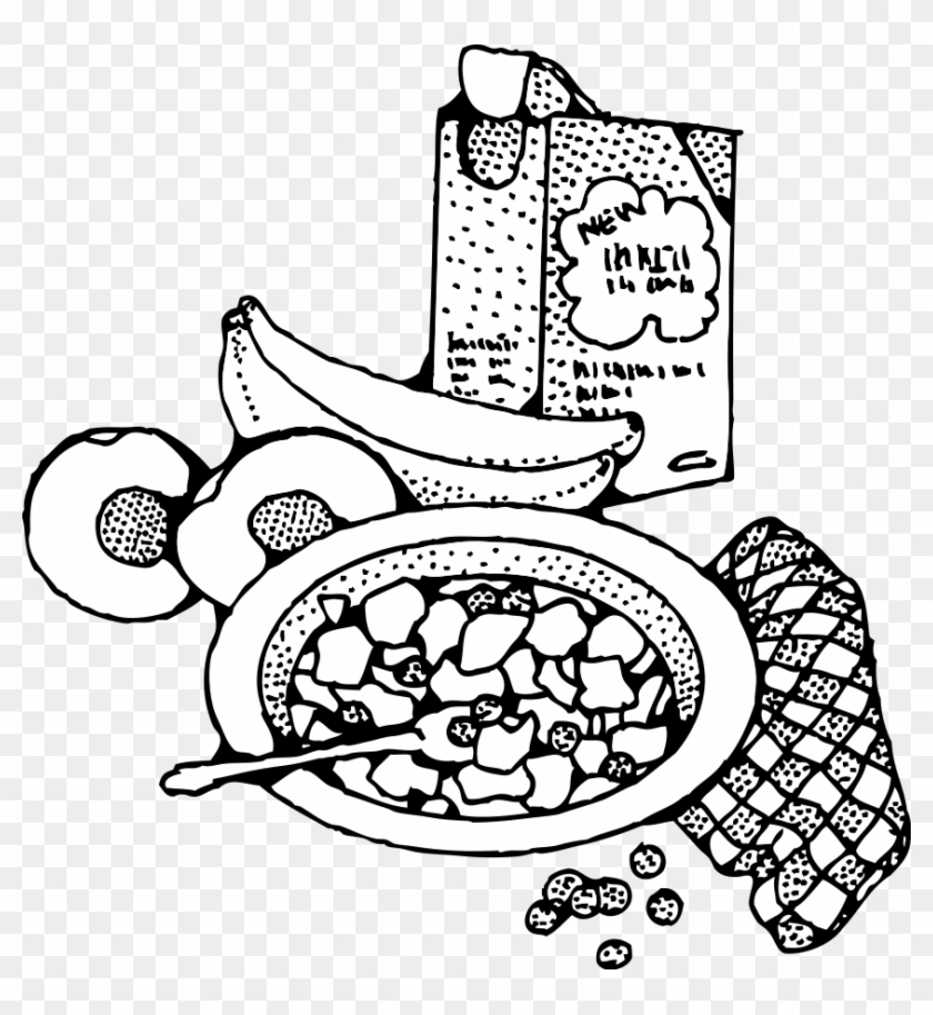 Free Black And White Breakfast Clipart - Breakfast Black And White #202970