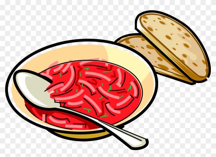 Vector Illustration Of Borscht Sour Soup Popular In - Borschtsch Clipart #203062