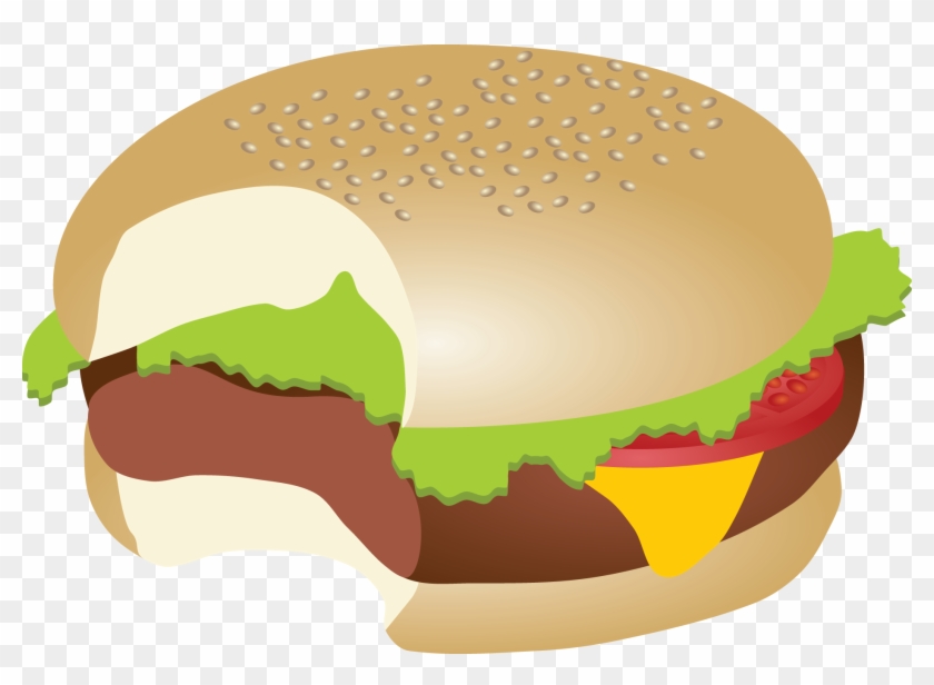 Hamburger Cheeseburger Fast Food Veggie Burger Submarine - Burger Bite Clipart #203168