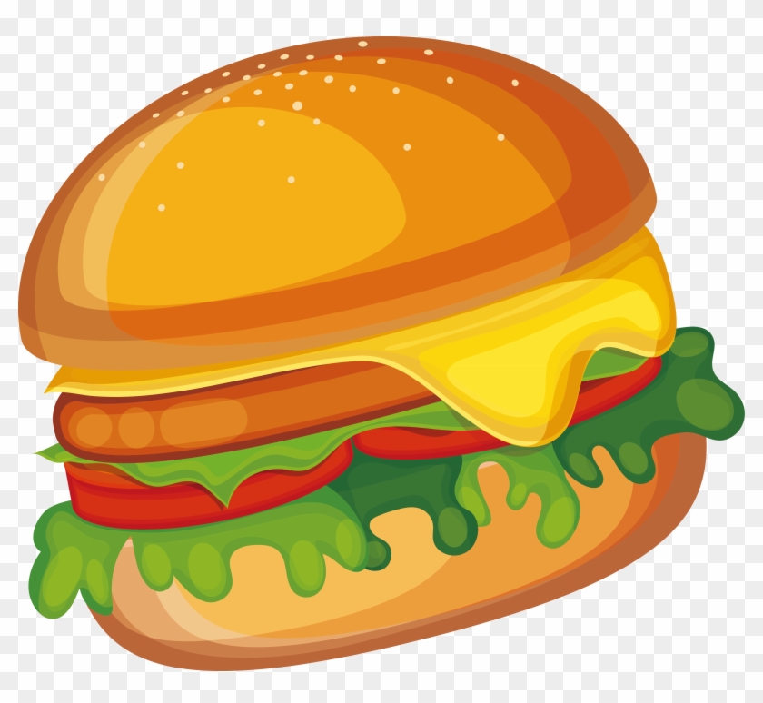Cheeseburger Hamburger Fast Food Veggie Burger Clip - Burger Clipart Png #203181