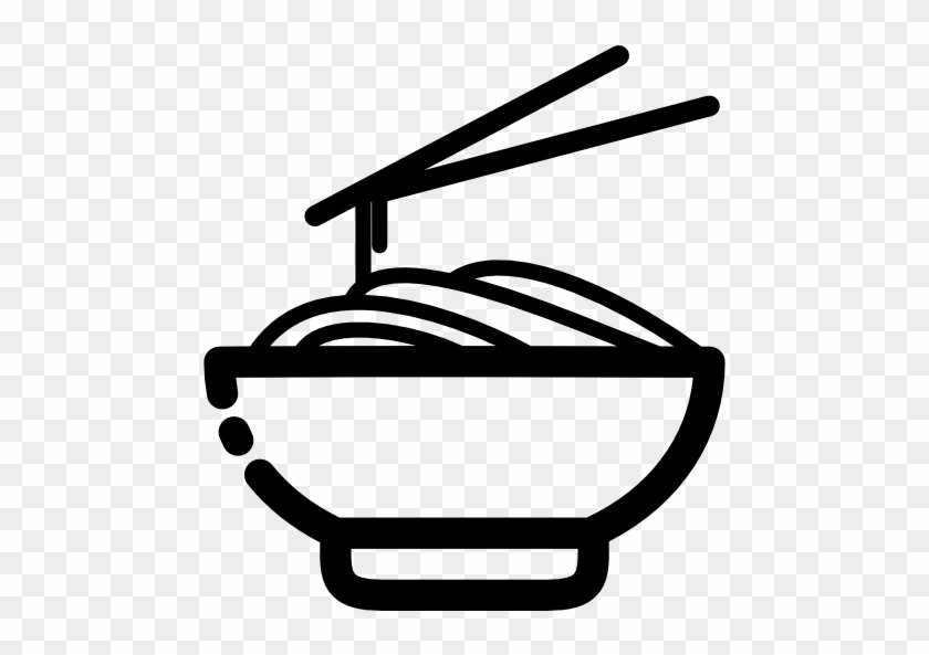 Chinese Food Clipart Black And White - Black And White Noodles #203212