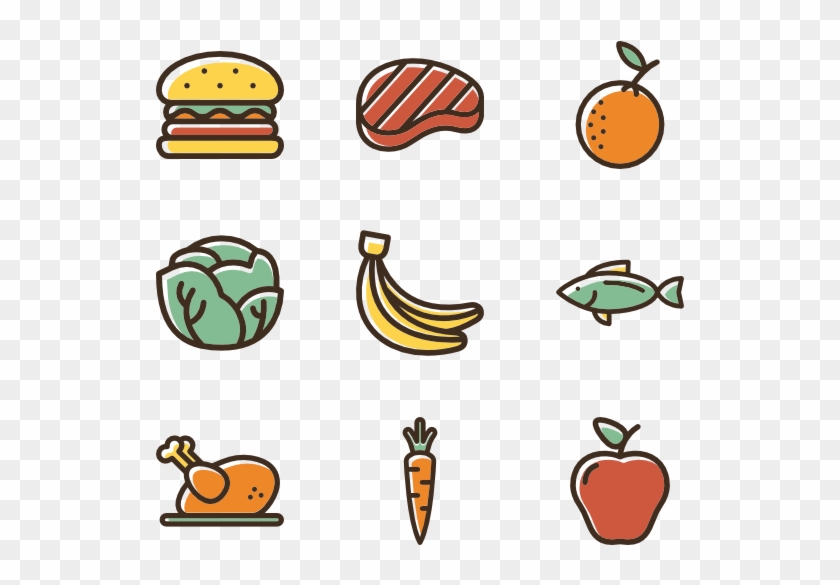 Linear Color Food Set - Healthy Food Icons #203305