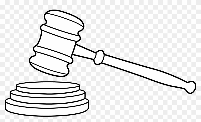 Court Gavel Line Art - Judge Gavel Clipart #203547