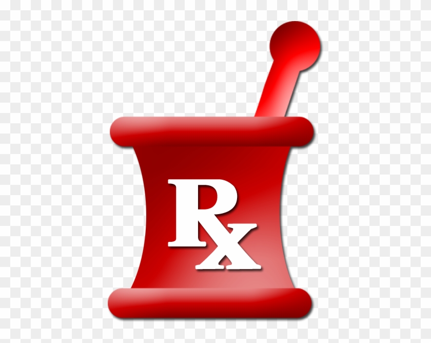 Mortar Pestle Red Rx Symbol Clip Art Image - Red Mortar And Pestle #203724